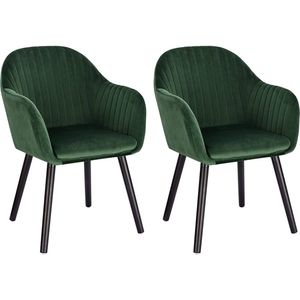 Rootz set van 2 eetkamerstoelen - fluwelen stoelen - comfortabele zit - eenvoudige montage - duurzaam ontwerp - 81 cm x 40 cm x 47 cm
