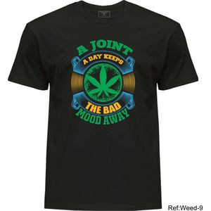 T-shirt Weed-Lover Cannabis Couture:A joint a day keep the bad mood away Trendy Weed T-Shirts 100%Cotton Fashion