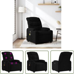 The Living Store Massagestoel verstelbaar stof zwart - Massagestoel - Ergonomische Stoel - Relaxstoel - Lounge Stoel - Elektrische Massage