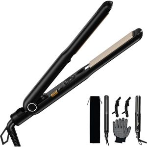 2-in-1 stijltang en krulspelden - keramische plaatverwarming - instelbare temperatuur - meisjes met steil en krullend haar - 30 seconden opwarmtijd - 120 °C - 230 °C