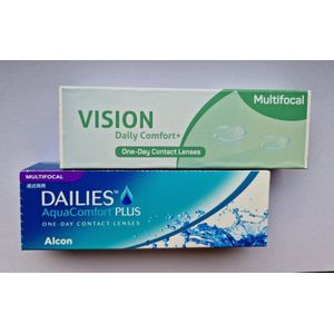 Vision Daily Comfort + Multifocal - Dailies Aqua Comfort Plus - Daglenzen - 30 pack -8.00 Low