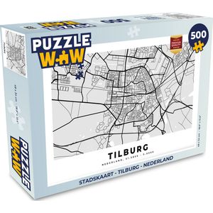 Puzzel Stadskaart - Tilburg - Nederland - Legpuzzel - Puzzel 500 stukjes - Plattegrond