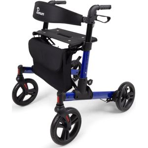 Rollator Riva - Lichtgewicht - Dubbel Opvouwbaar - 6,6 kg - Weggewerkte Remkabels - Lekvrije Banden
