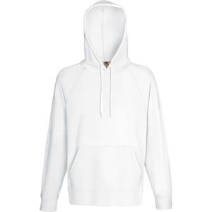 Fruit Of The Loom Heren Lichtgewicht Sweatshirt Met Capuchon / Hoodie (240 GSM) (Wit)