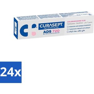 24 x Curasept - ADS 720 Gel-Tandpasta - Chloorhexidine 0.20% - Beschermt Tandvlees & Tanden - 75 ml - Tandpasta - Chloorhexidine - Tandvleesproblemen - Gevoelig Tandvlees - Antibacteriële Tandpasta