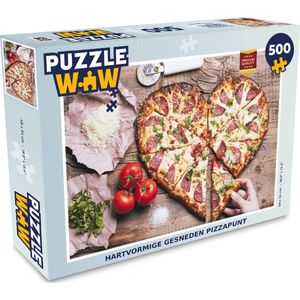 Puzzel Hartvormige gesneden pizzapunt - Legpuzzel - Puzzel 500 stukjes