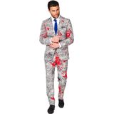 OppoSuits Zombiac - Mannen Carnaval Zombie Pak - Grijs - Halloween - Maat 48