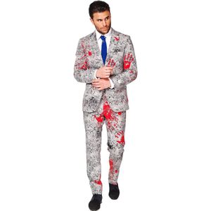 OppoSuits Zombiac - Mannen Carnaval Zombie Pak - Grijs - Halloween - Maat 48