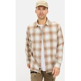 camel active Geruit lang mouw shirt gemaakt van katoen - Maat menswear-M - Beige
