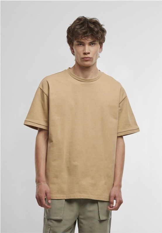 Urban Classics - Rib Cuff Heren Tshirt - S - Beige