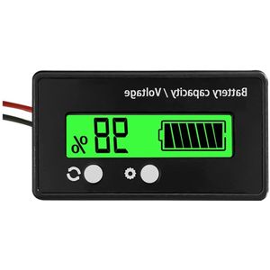 Batterijcapaciteit voltmeter monitor met alarm voor loodzuur en lithium-ion batterijen - groen