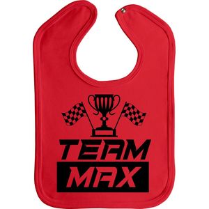 Slabbetjes - slabber - slab - baby - Team max - formule 1 - max verstappen - red bull racing - drukknoop - stuks 1 - rood