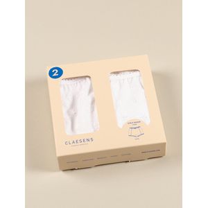 Claesen's® - Boxershorts 2-pack Embroidery WitCL 933-White Embroidery-2