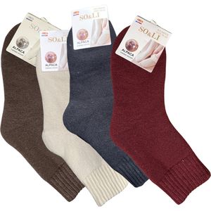 green-goose® Alpaca Damessokken - 4 Paar - Maat 39-42 - Verschillende Kleuren - 95% Alpaca Wol - Heerlijk Zacht - Uitstekende Kwaliteit - Lekker Warm en Rekbaar