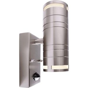 Zoomoi Zilly II | up down buitenverlichting met bewegingssensor en dag nacht sensor | buitenlamp wandlamp | RVS