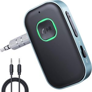 White-label® Bluetooth Transmitter - Bluetooth Receiver - Adapter - Zwart en Lichtblauw