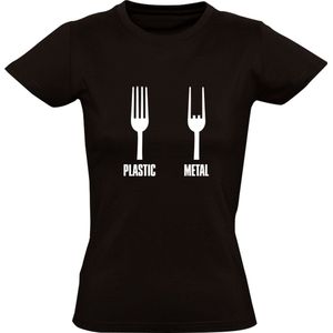 Plastic Metal Dames T-shirt - muziek - festival - hardrock - rockband - heavy metal - rock
