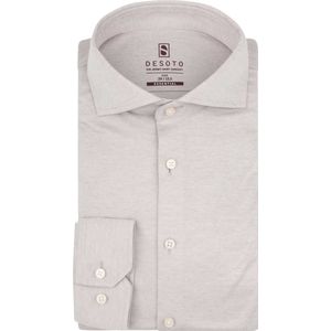 Desoto - Essential Overhemd Hai Piqué Beige - Heren - Maat 37 - Slim-fit
