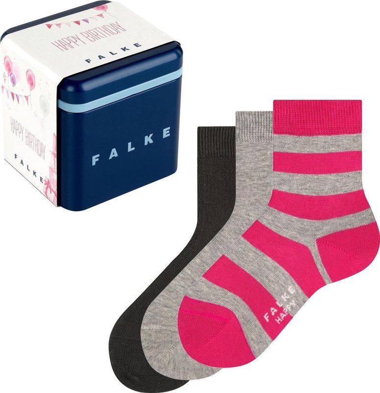 FALKE Sokken - 3 Paar Grijs Melange/Roze