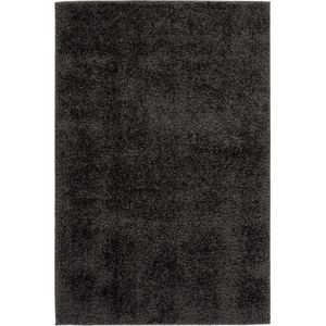 Hoogpolig effen vloerkleed Emilia - antraciet - 160x230 cm