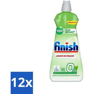 12 x Finish Eco - Glansspoelmiddel - 0% Schadelijke Ingrediënten - Tot 80 Afwasbeurten - 400ml - Glansmiddel - Vaatwasser - Ecologisch - Milieuvriendelijk - Finish Eco