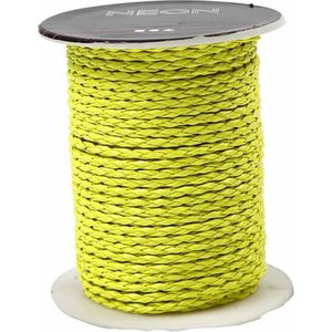 Gevlochten koord, dikte 3 mm, neon geel, 25 m