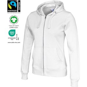 Cottover HOODIE FULL ZIP LADY - GOTS GECERTIFICEERD 141009 - Wit - XS
