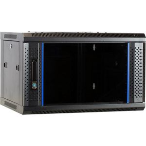 DSIT 6U wandkast / serverbehuizing ongemonteerd met glazen deur 600x450x368mm (BxDxH)
