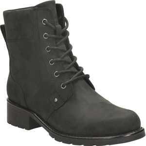 Clarks Orinoco Spice Dames Veterboot - Black Leather - Maat 37