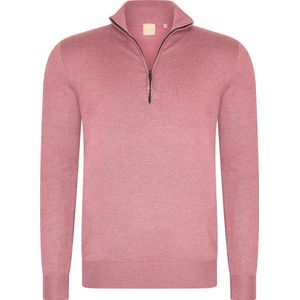 Mario Russo Half Zip Sweater - Trui Heren - Sweater Heren - Coltrui Heren - L - Oud Roze