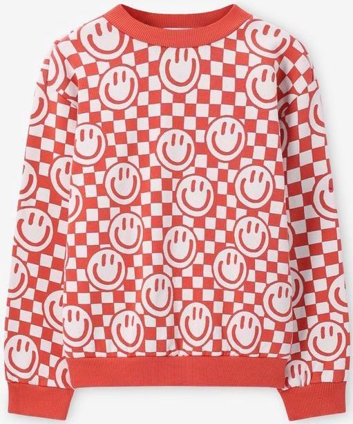 Sissy-Boy - Lichtrode Sweater - Smiley Print