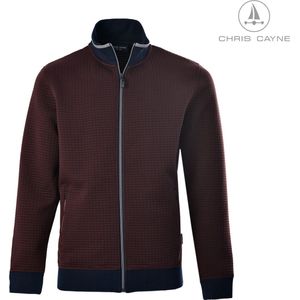 Chris Cayne - Herenvest - Aubergine/Donkerblauw - Wafelstructuur - Met Ritssluiting