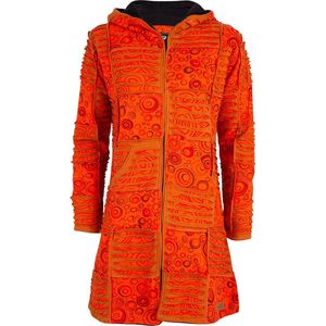 Dames Vest van Katoen met Polyester Fleece voering en vaste capuchon - SHAKALOHA - W Petunia Long Lined OrangeCircle S.