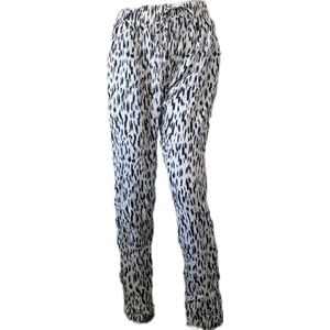 Broek - Zomerbroek - Yoga broek - Strandbroek - Palazzo - Elastische Band - Dames - Comfort - Kleur Creme/Zwart - Maat 36-38