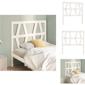 vidaXL Houten Hoofdeinde - Trendy Design - Hoofdbord - Afmetingen- 106 x 4 x 100 cm - Ken- Comfortabele ondersteuning - Kleur- wit - Bedonderdeel