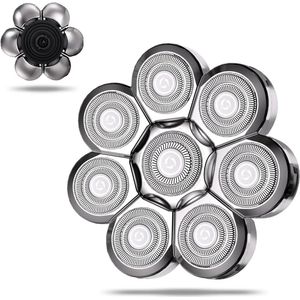 SWGOTA Scheerkop - Vervangende Hoofdschaverkoppen & Vervangende Messen, Hoofdschavers voor Kale Mannen, Mannenhoofdschavers, Rottende Messen van RVS voor Elektrische Hoofdschaver (Zilver8)