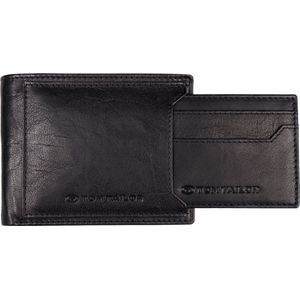 TOM TAILOR Leren Portemonnee Kaarthouder Leandro Giftset Wallet And Cardholder Black Zwart