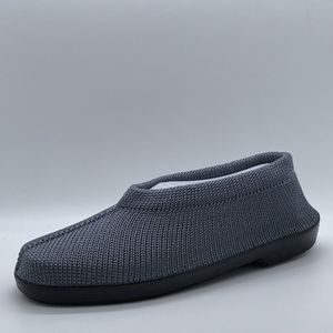 Gebreide Portugese Schoen - Grijs Silver - Instappers - Elastisch Materiaal
