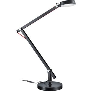 LED Bureaulamp - Trion Amsty - 5W - Warm Wit 3000K - Rond - Glans Zwart - Aluminium