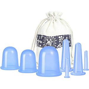 Cupping Therapie Set voor Lichaams- en Gezichtsmassage - 7 Siliconen Cups voor Anti-Cellulitis Behandeling Thuis