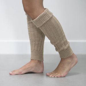 Bonnie Doon Beenwarmers Taupe Unisex Onze Size - Dames en Heren - Sleever - Legwarmer - Grof Gebreid - Wol - 1 paar - Warm - Comfortabel - Beige - Mode Accessoire - BE021766.375