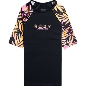 Roxy - UV Rashguard voor meisjes - Active Joy - Korte mouw - UPF50 - Anthracite Zebra Jungle Girl - maat 116-122cm