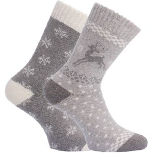 Wollen warme sokken met rendier - prijs per 2 paar - elastan