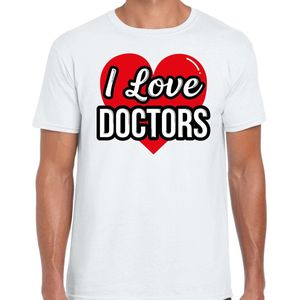 I love doctors verkleed t-shirt wit - heren - Verkleed outfit / kleding XXL