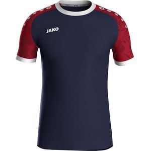 Jako Iconic Shirt Korte Mouw Kinderen - Navy / Chilirood | Maat: 116