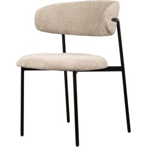 Usuals - Kiara Eetkamerstoel - Beige Chenille - 56cm x 80cm - Stijlvolle eetkamerstoel