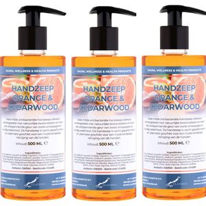 Handzeep Sweet Orange & Cedarwood 500 ml - met gratis pompje - set van 3 stuks