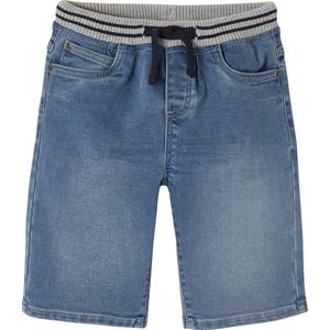 Vertbaudet Makkelijk aan te trekken bermuda voor jongens van molton met denim-effect