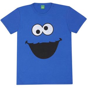 Sesame Street Cookie Monster Face Heren T-shirt - koningsblauw - XXL