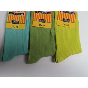 Sokken - 3 Pack - Unie - Groene tinten - Effen - 35 / 38